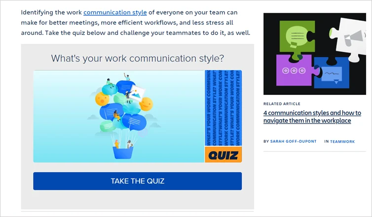 Atlassian’s workplace communication style quiz.