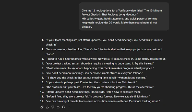 ChatGPT prompt response