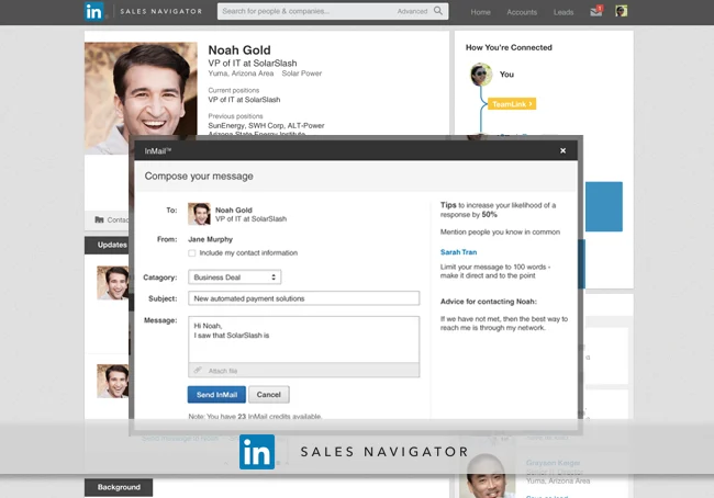 LinkedIn Inmail A messaging feature to reach second and third degree connections. 