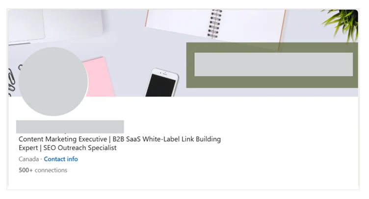 LinkedIn headline example 