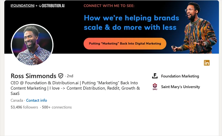 LinkedIn headline example 
