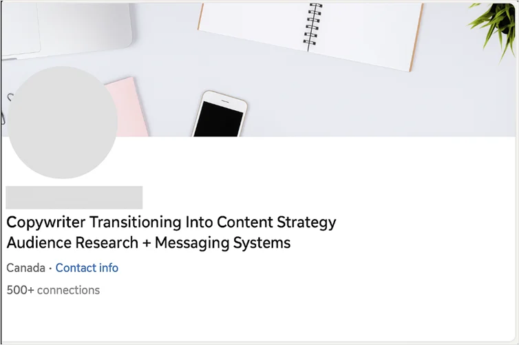 LinkedIn headline example 