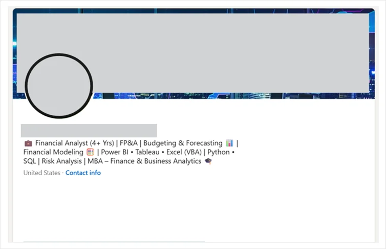 LinkedIn headline example 