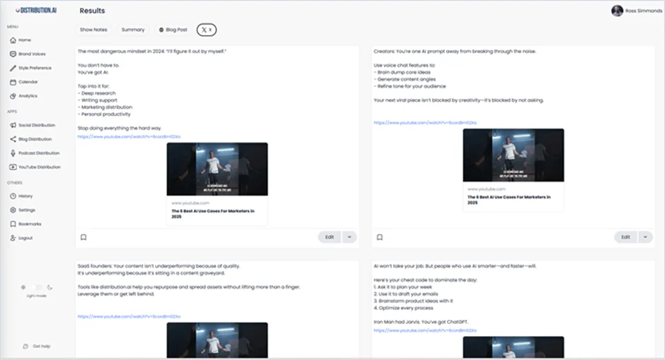 Repurpose your YouTube video, podcast, or blog to create multiple Twitter posts.