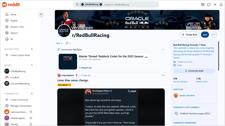 The r/RedBullRacing community for the Formula One team on Reddit.