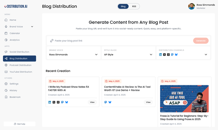 Create and distribute content with Distribution AI