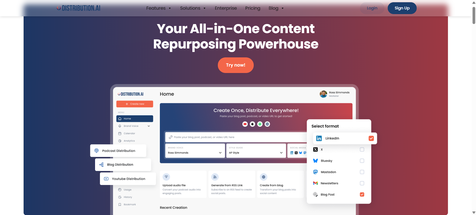 Distribution.ai’s dashboard