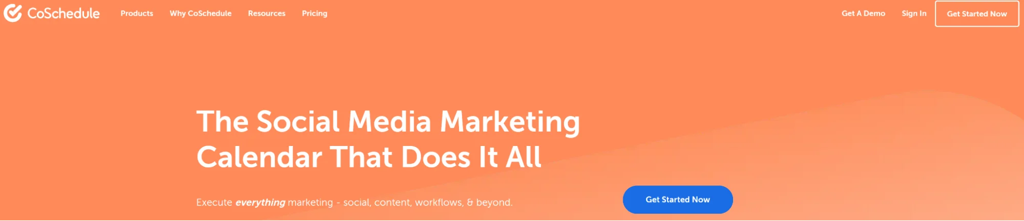 CoSchedule’s homepage highlighting the comprehensive nature of the platform