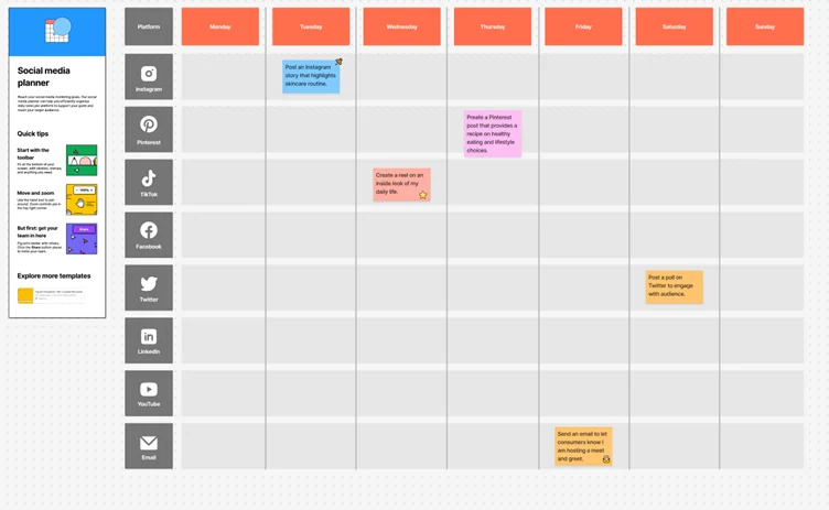 Figma’s social media planner template