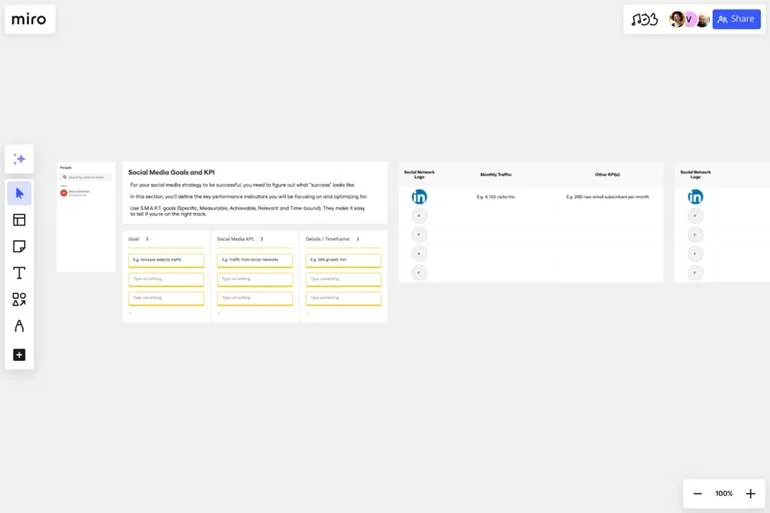 Miro’s social media strategy template