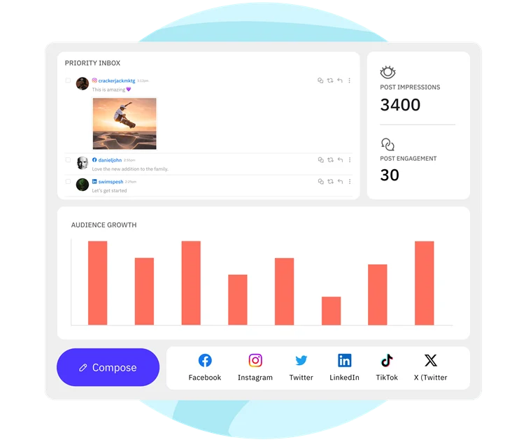 Sendible social media management dashboard