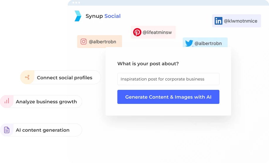 Synup social media page