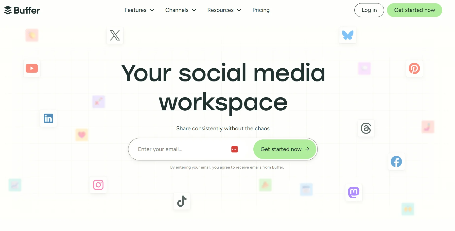 Buffer home page.
