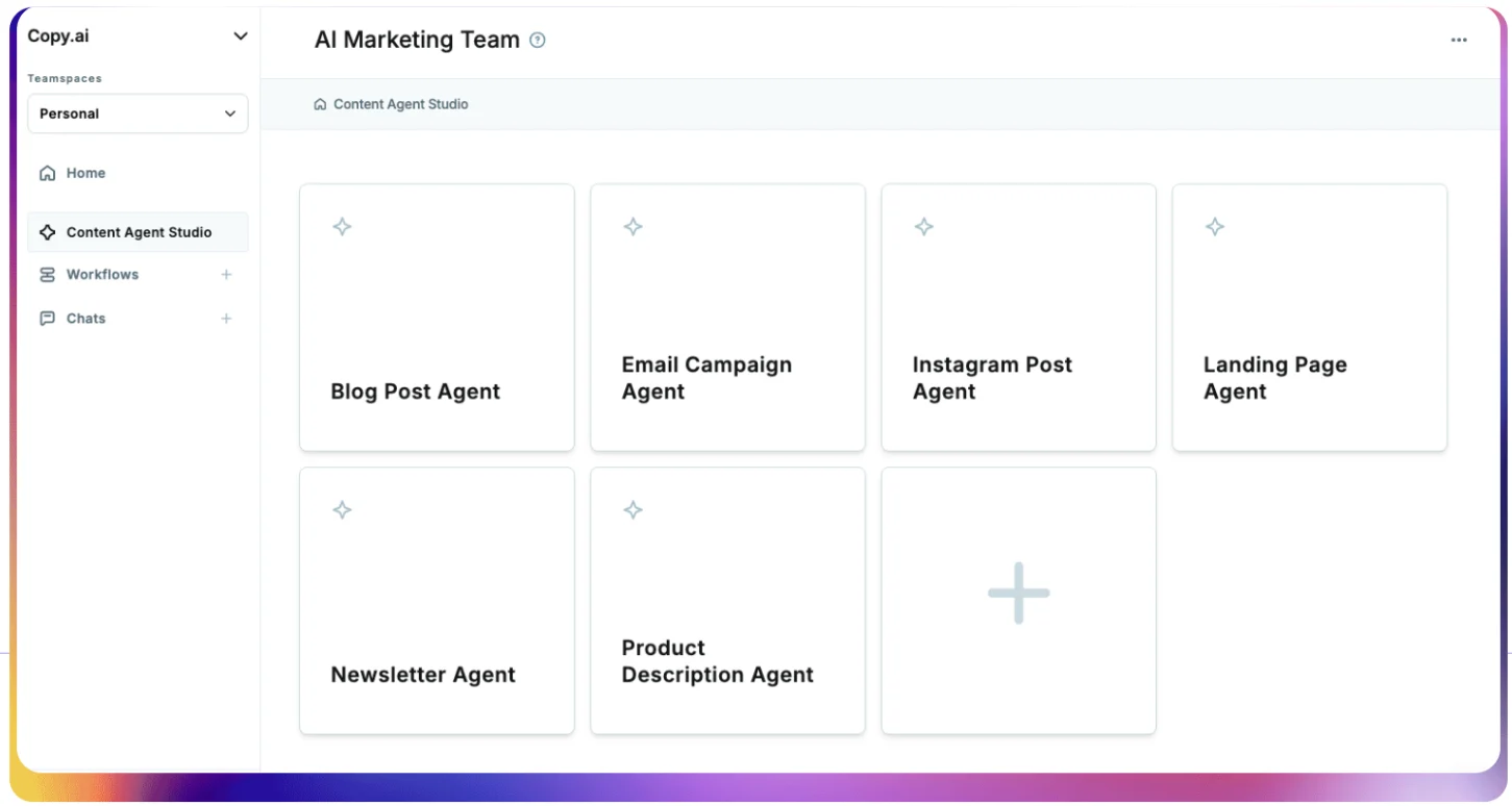 Copy.ai home page.