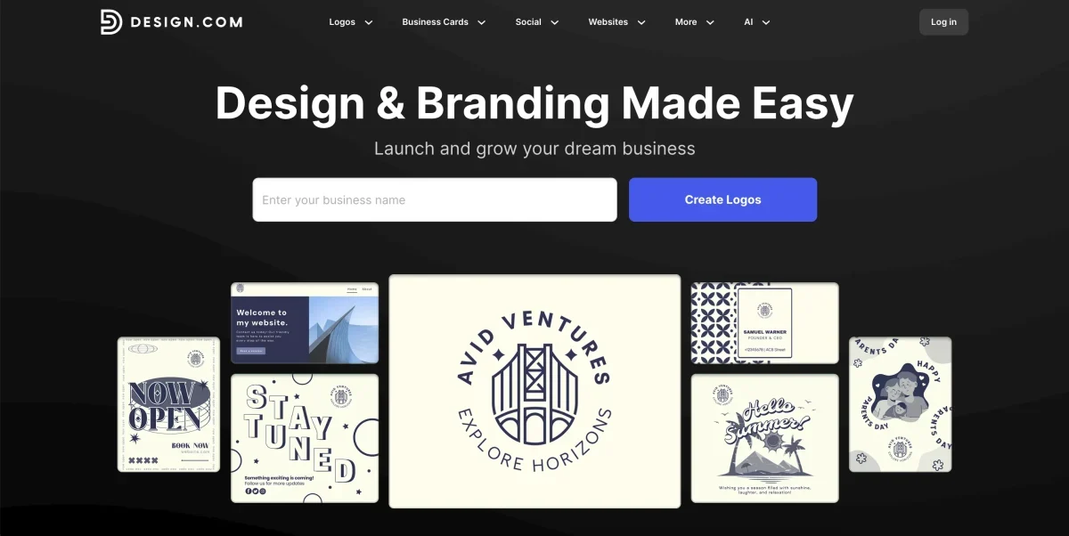 Design.com homepage screenshot