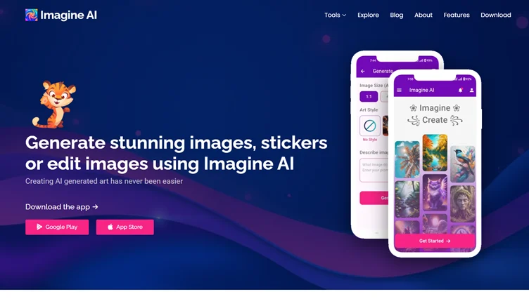 Imagine AI home page.