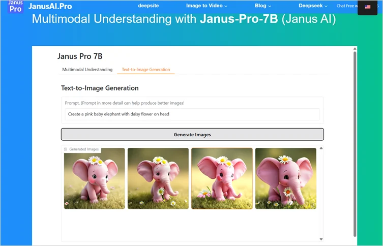 Janus AI home page.