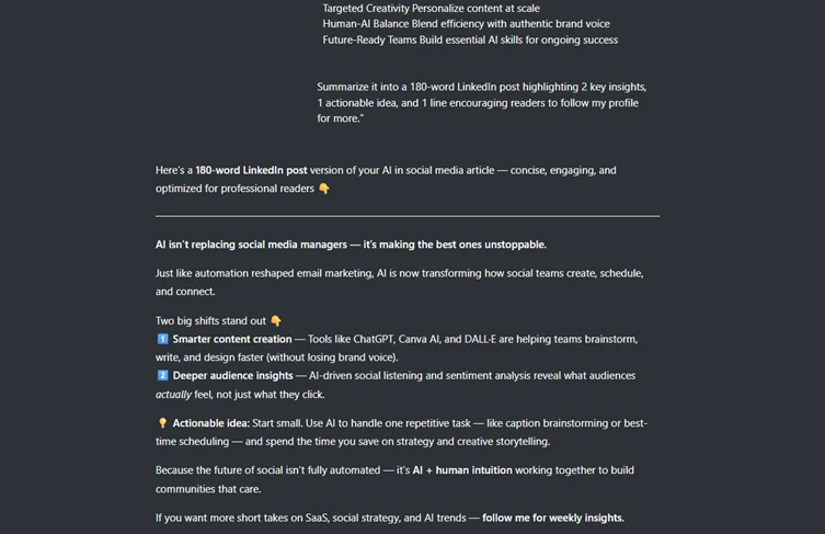 Repurpose blog to Linkedin post