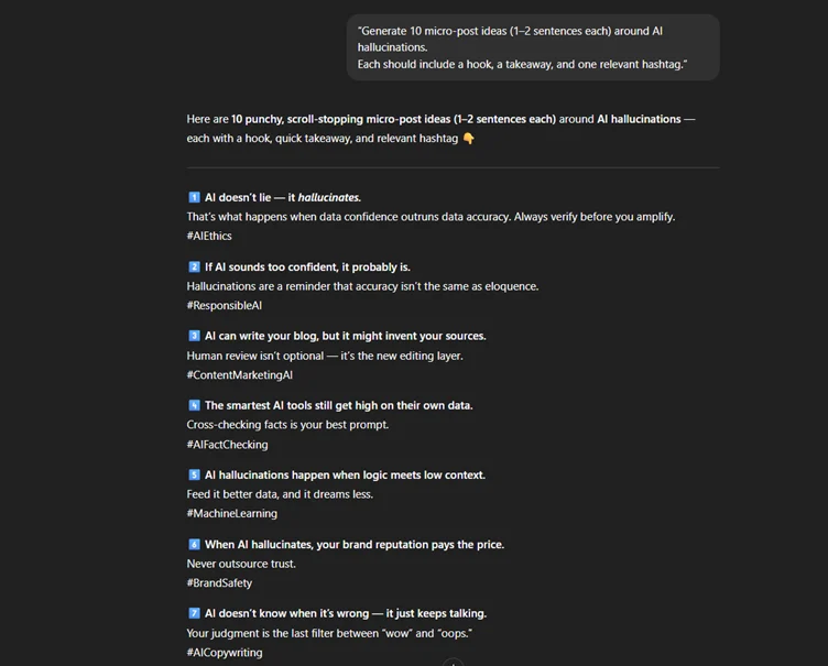 Micro-post series prompt