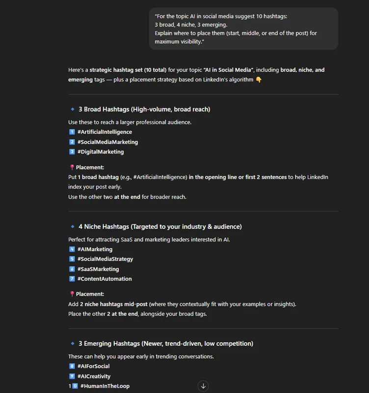  Hashtag strategy for Linkedin posts