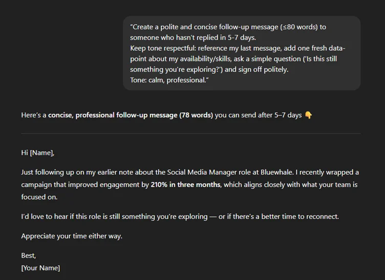  Follow-up after no response