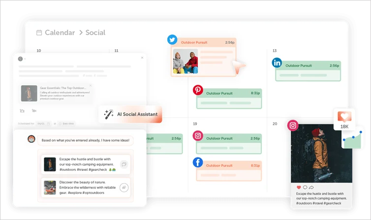 CoSchedule social media calendar page.