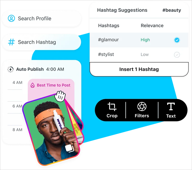 Later create & edit page under social media management.