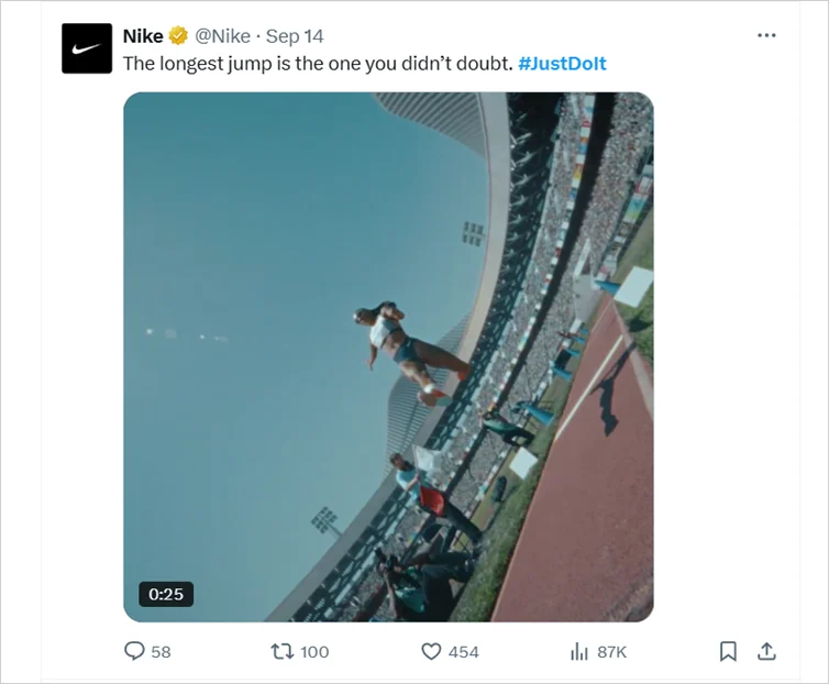 Nike’s #JustDoIt hashtag.