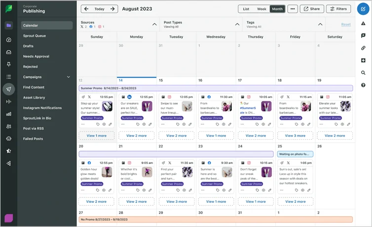 Sprout Social’s social media publishing page