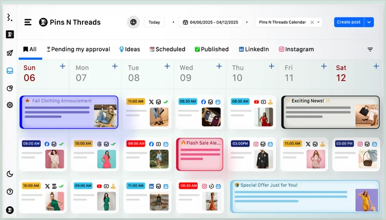 Statusbrew social media publishing page.