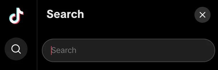 The TikTok search bar