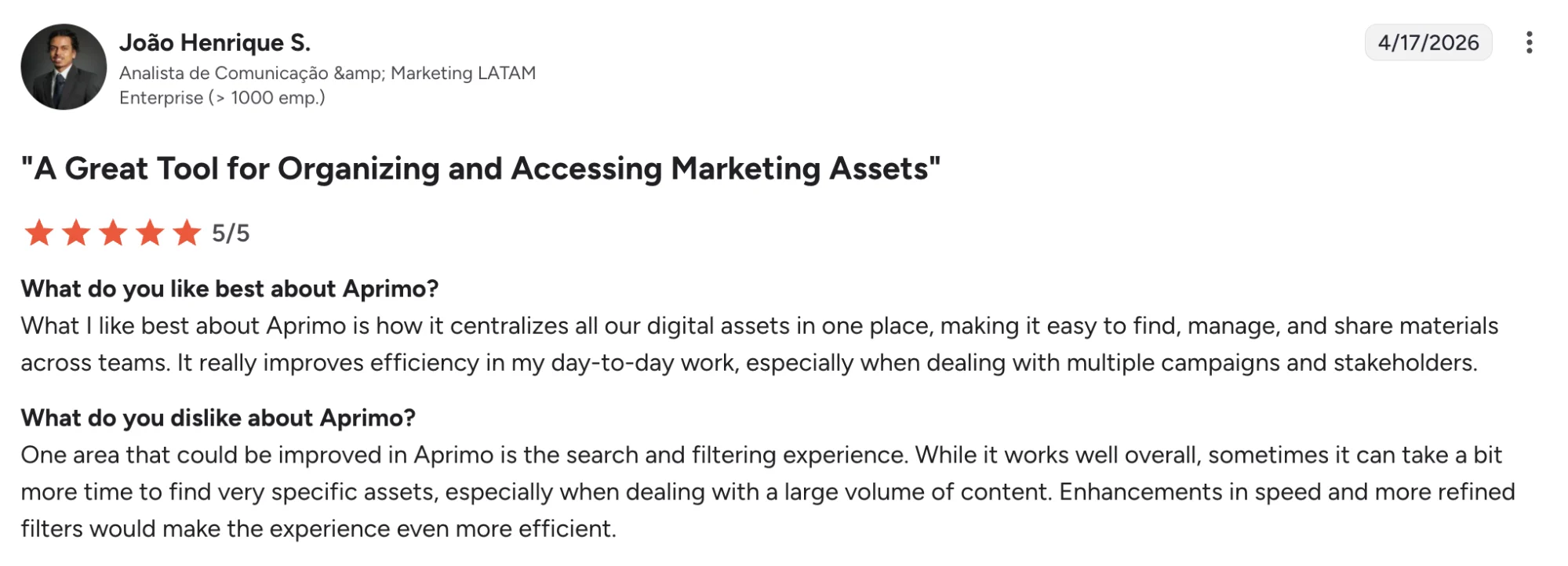 Aprimo - A Great Tool for Organizing and Accessing Marketing Assets