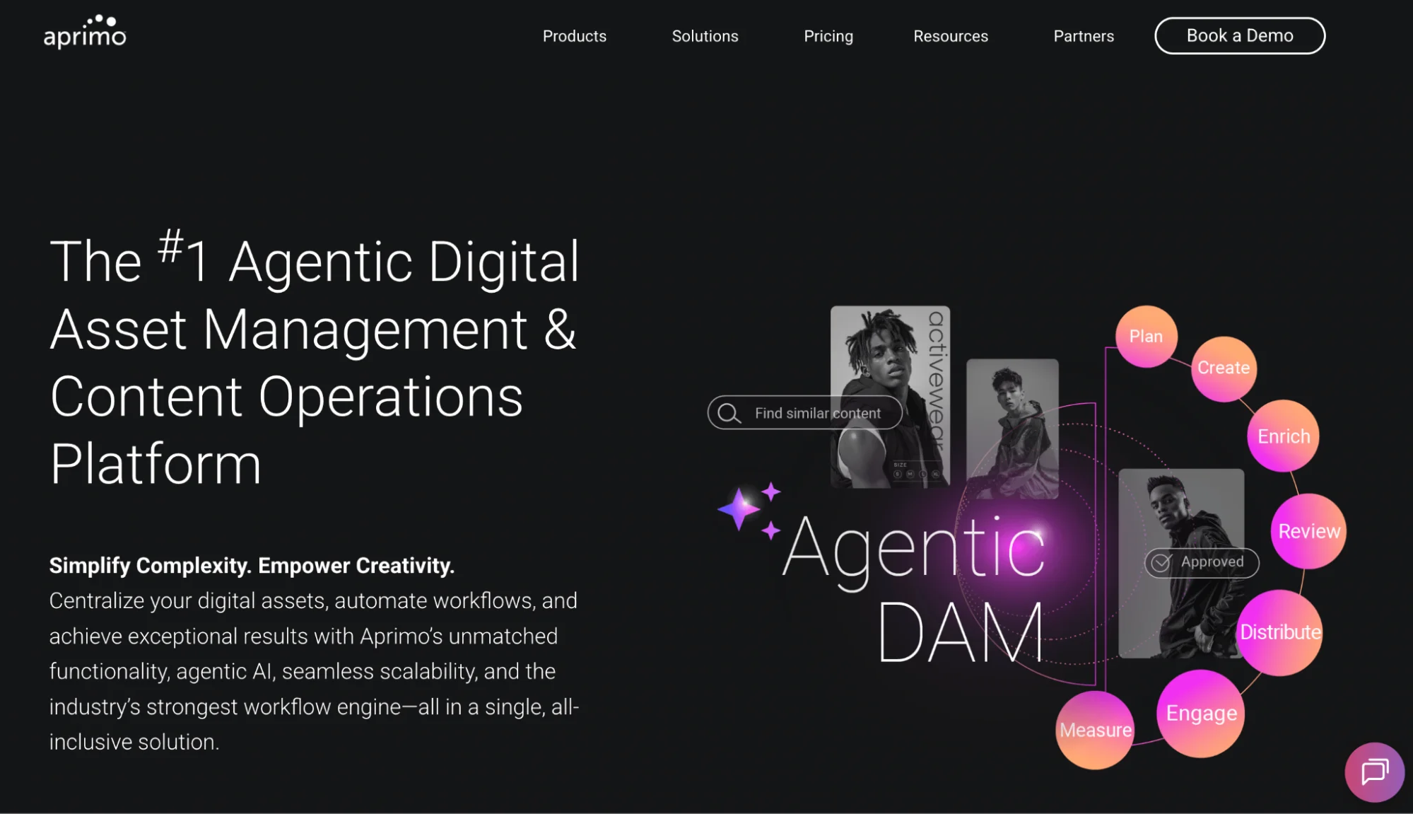 Aprimo homepage