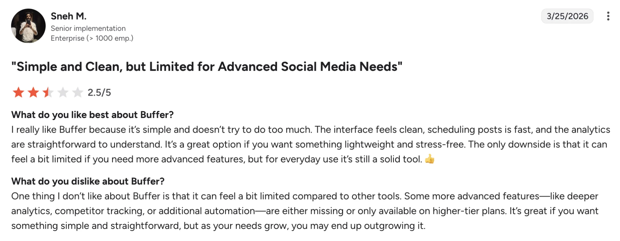 Buffer - Simple and Clean, but Limited for Advanced Social Media Needs