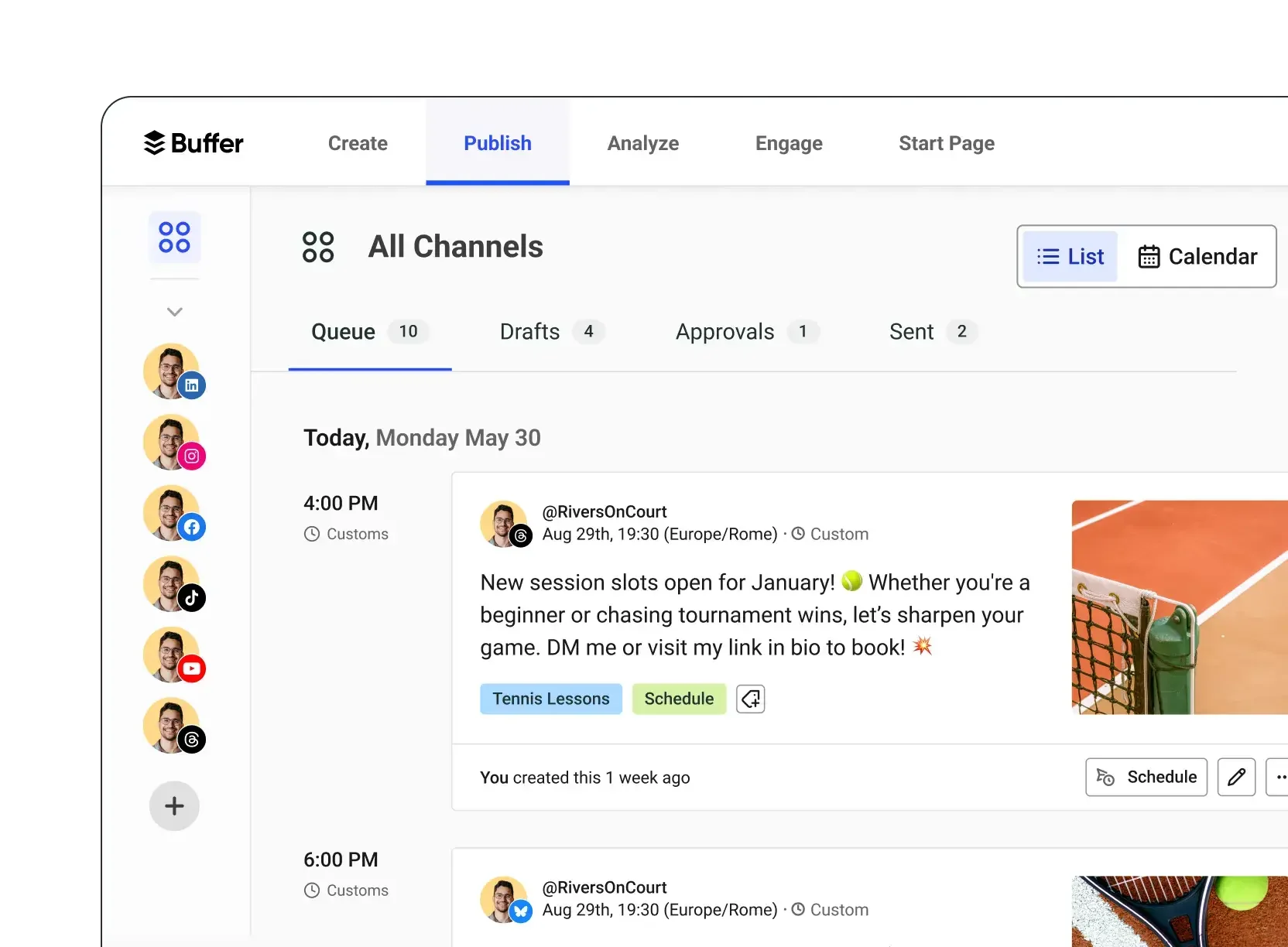 Buffer scheduling tool
