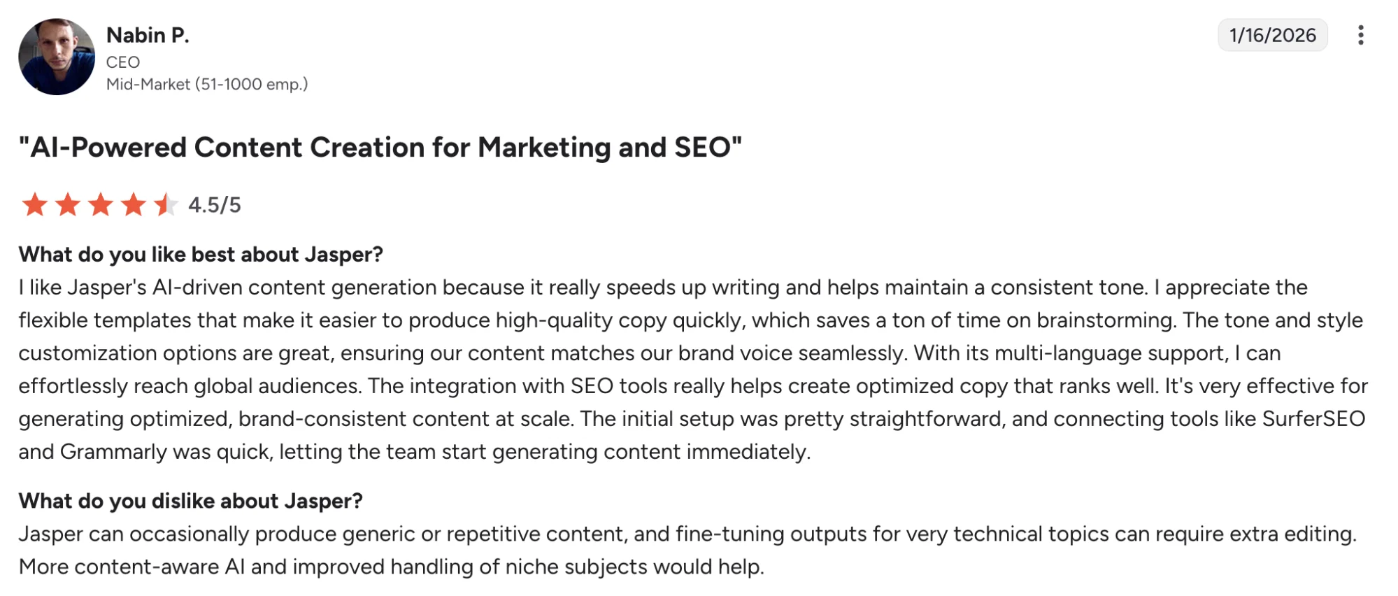 Jasper - AI-Powered Content Creation for Marketing and SEO