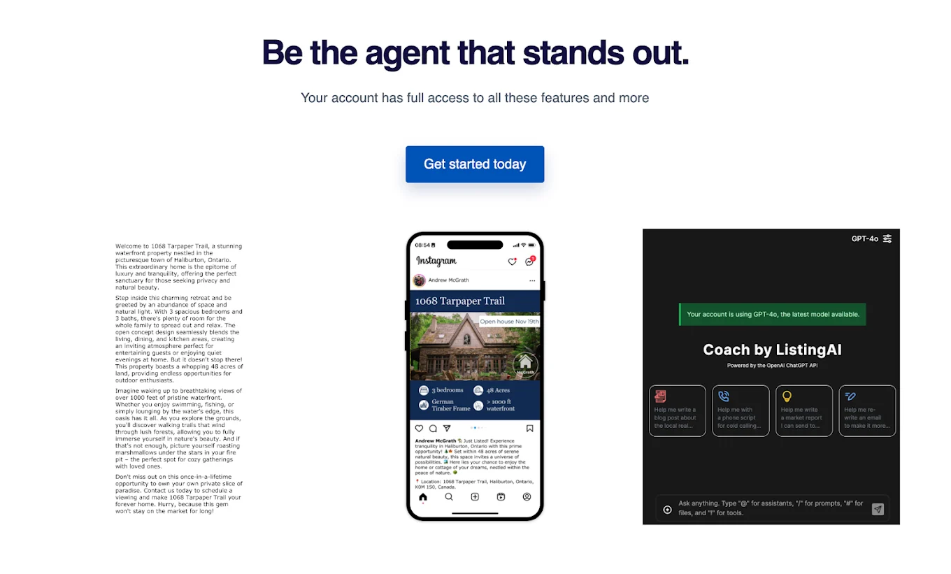 Listing AI account image