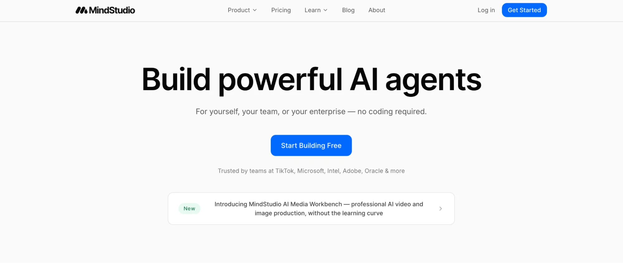 MindStudio homepage