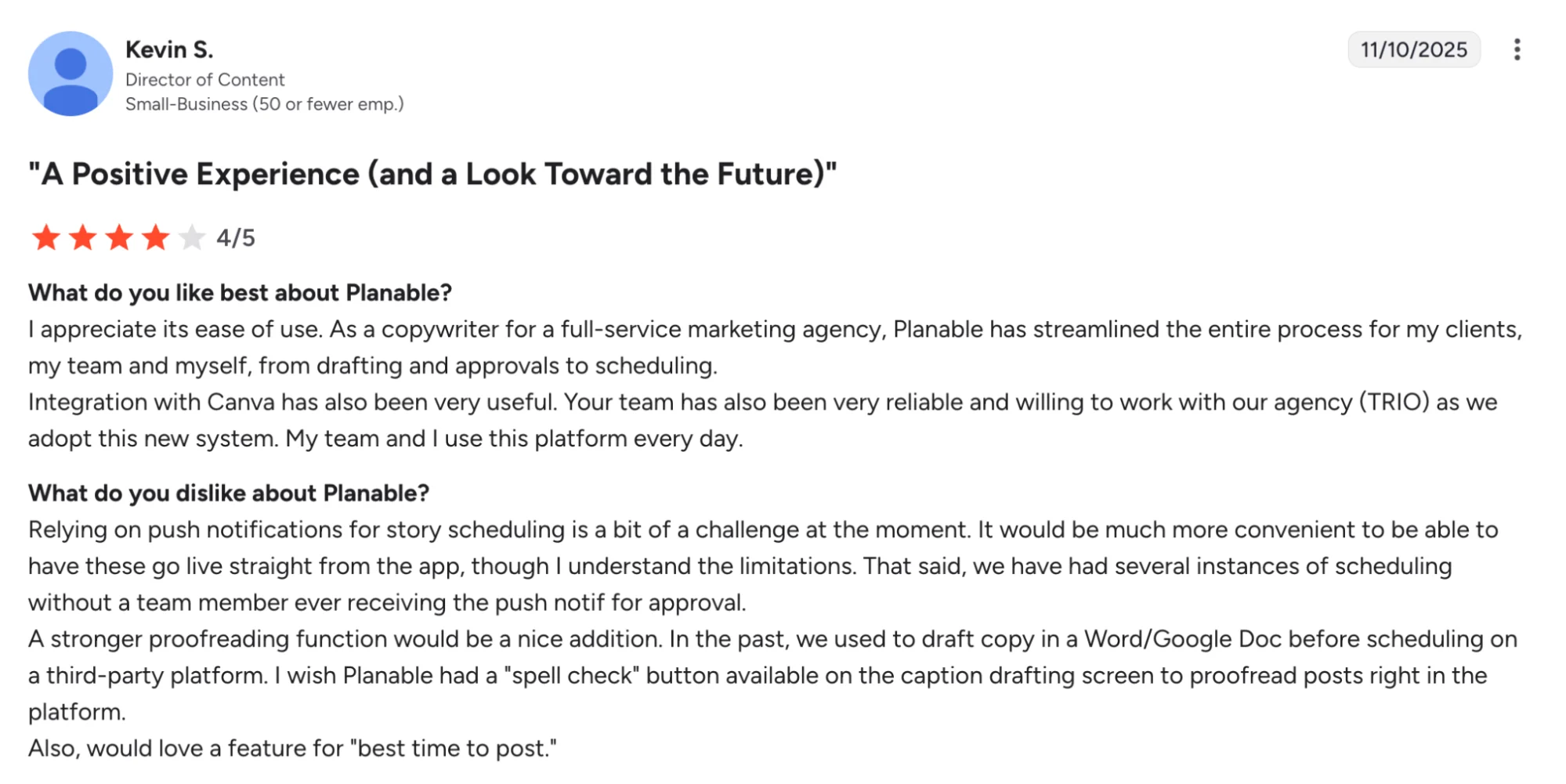 Planable - A Positive Experience (and a Look Toward the Future)