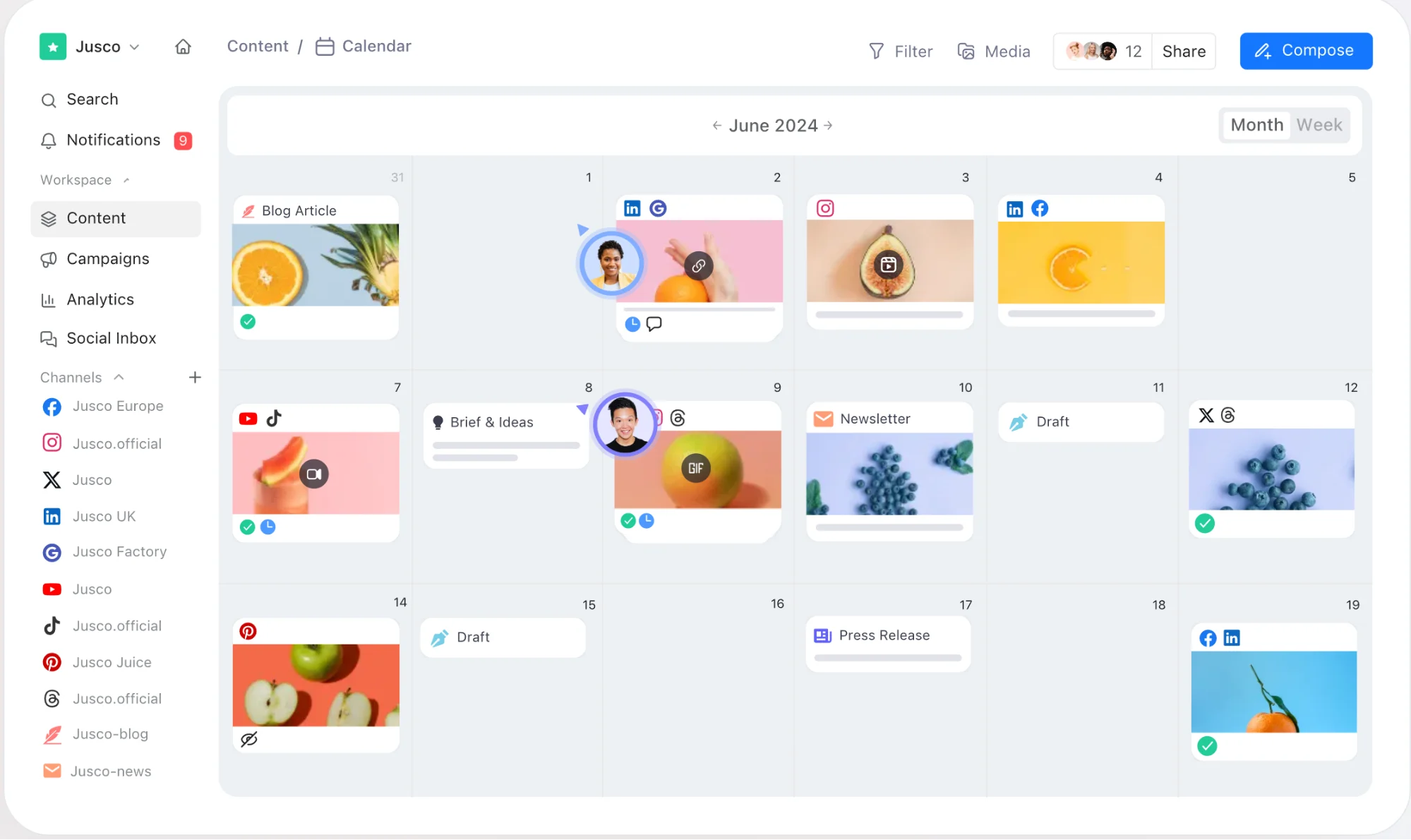 Planable's social scheduling tool