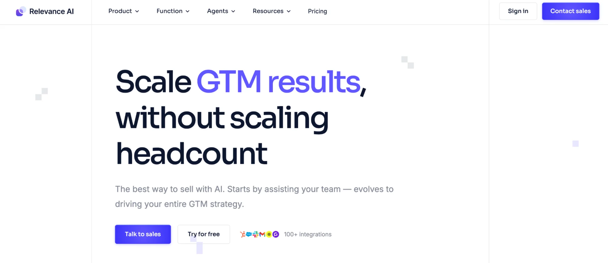 Relevance AI homepage