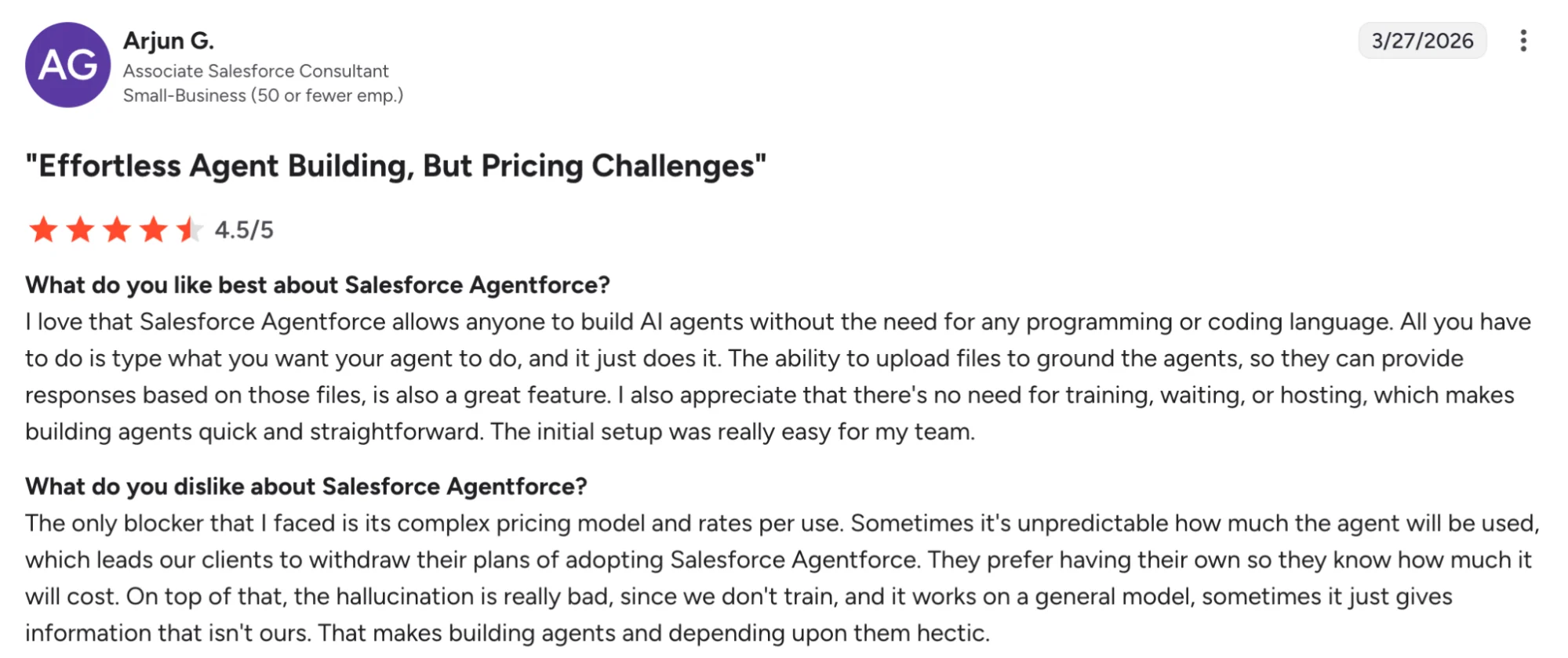 Salesforce: Agent Building, But pricing challenges