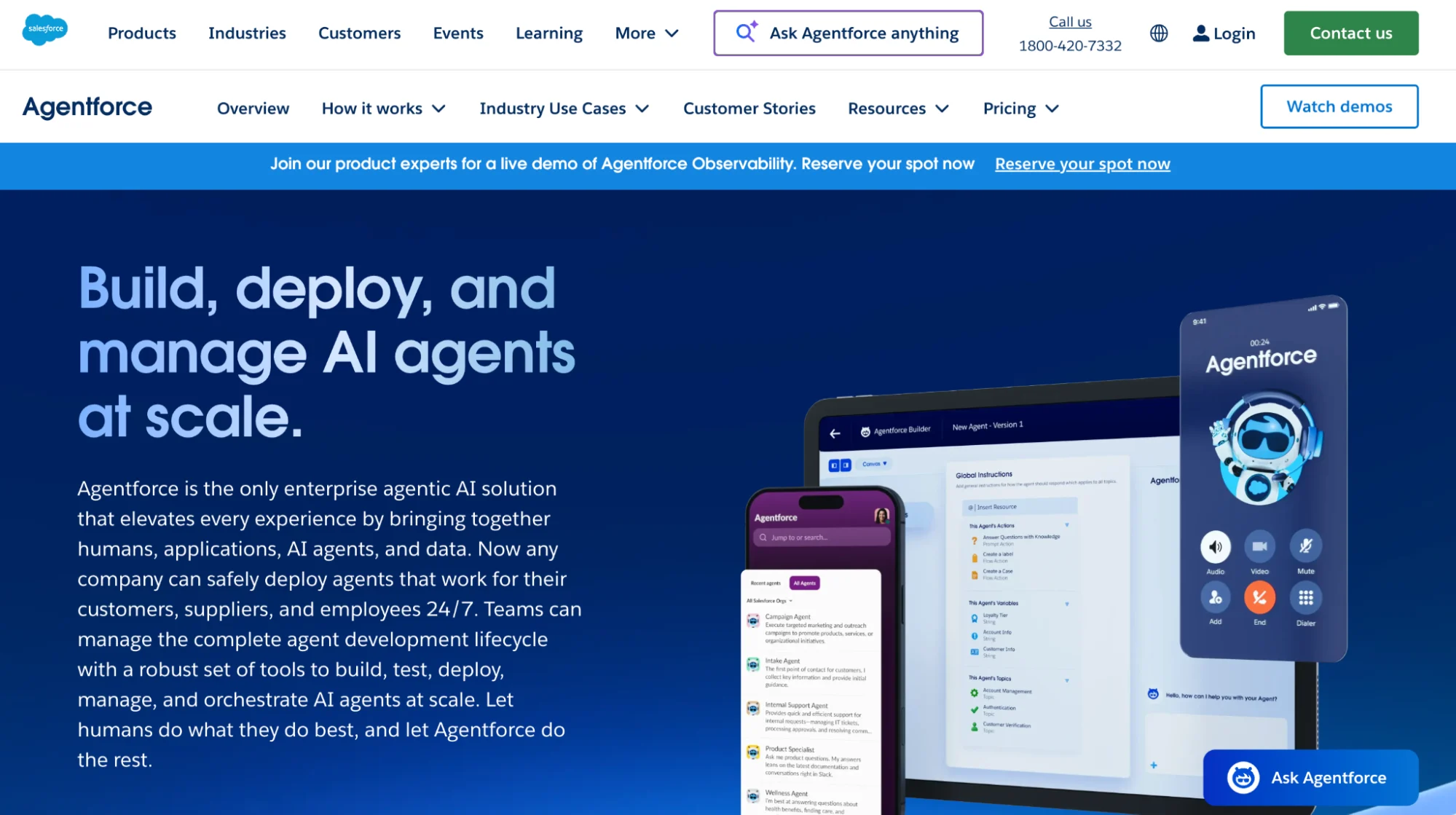 Salesforce Agentforce homepage