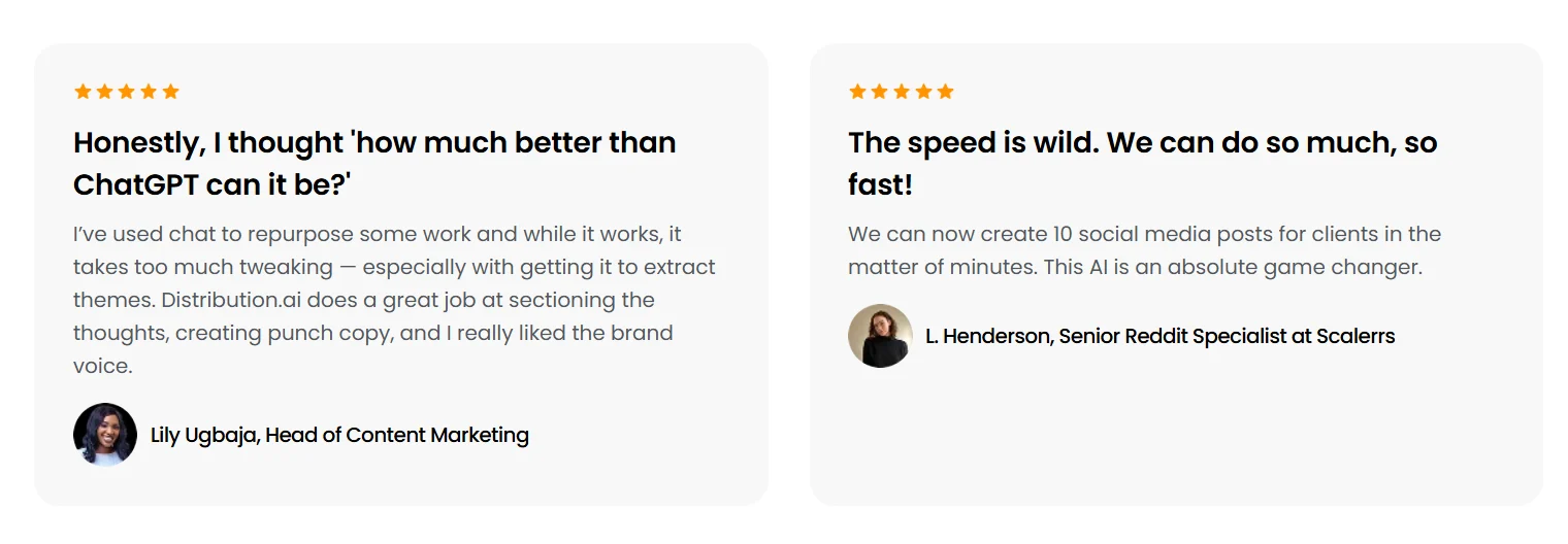 Distribution.ai Customer reviews