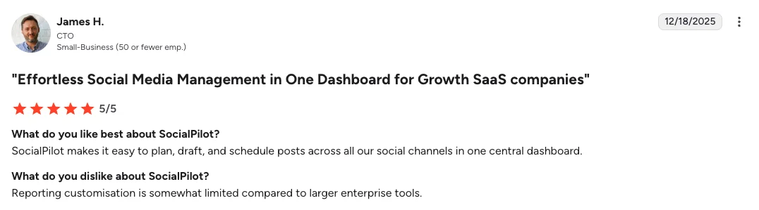 SocialPilot - Effortless Social Media Management in One Dashboard for Growth SaaS companies