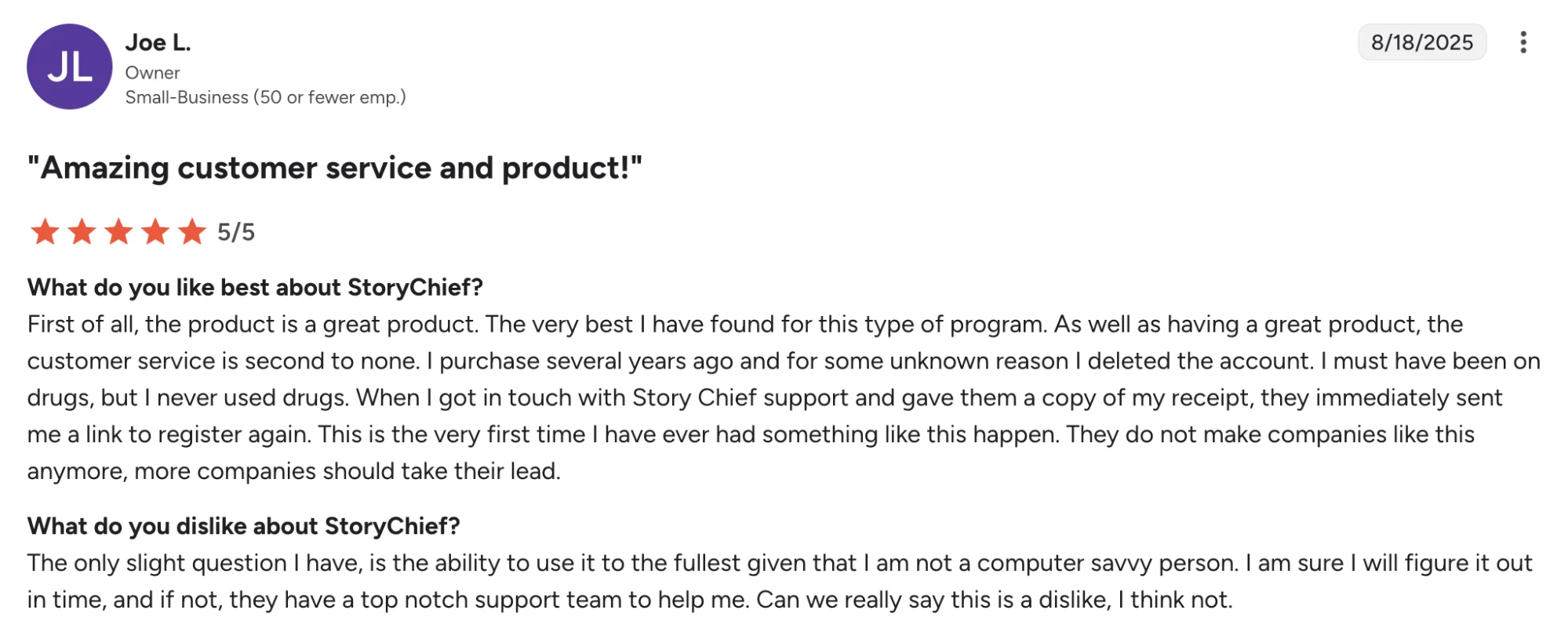 StoryChief - Amazing customer service and product!