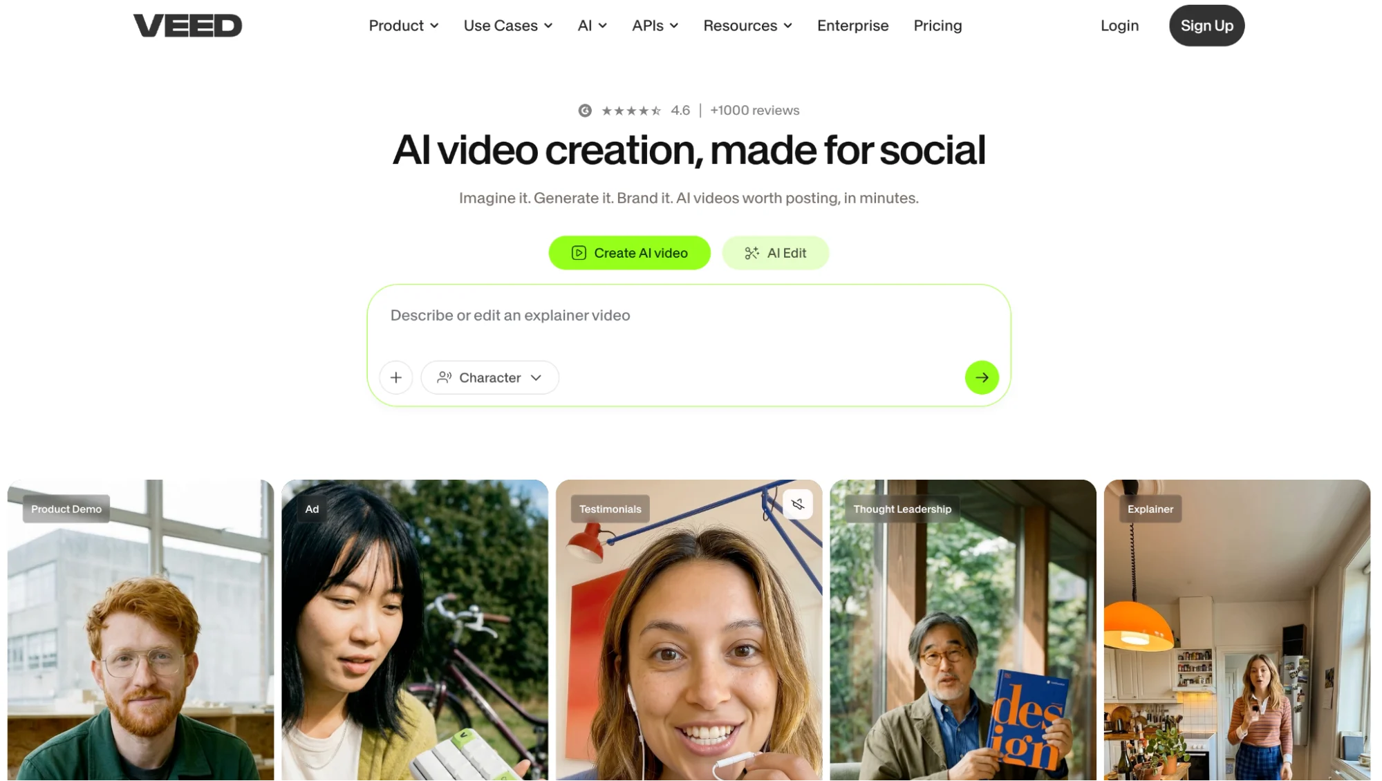 VEED homepage
