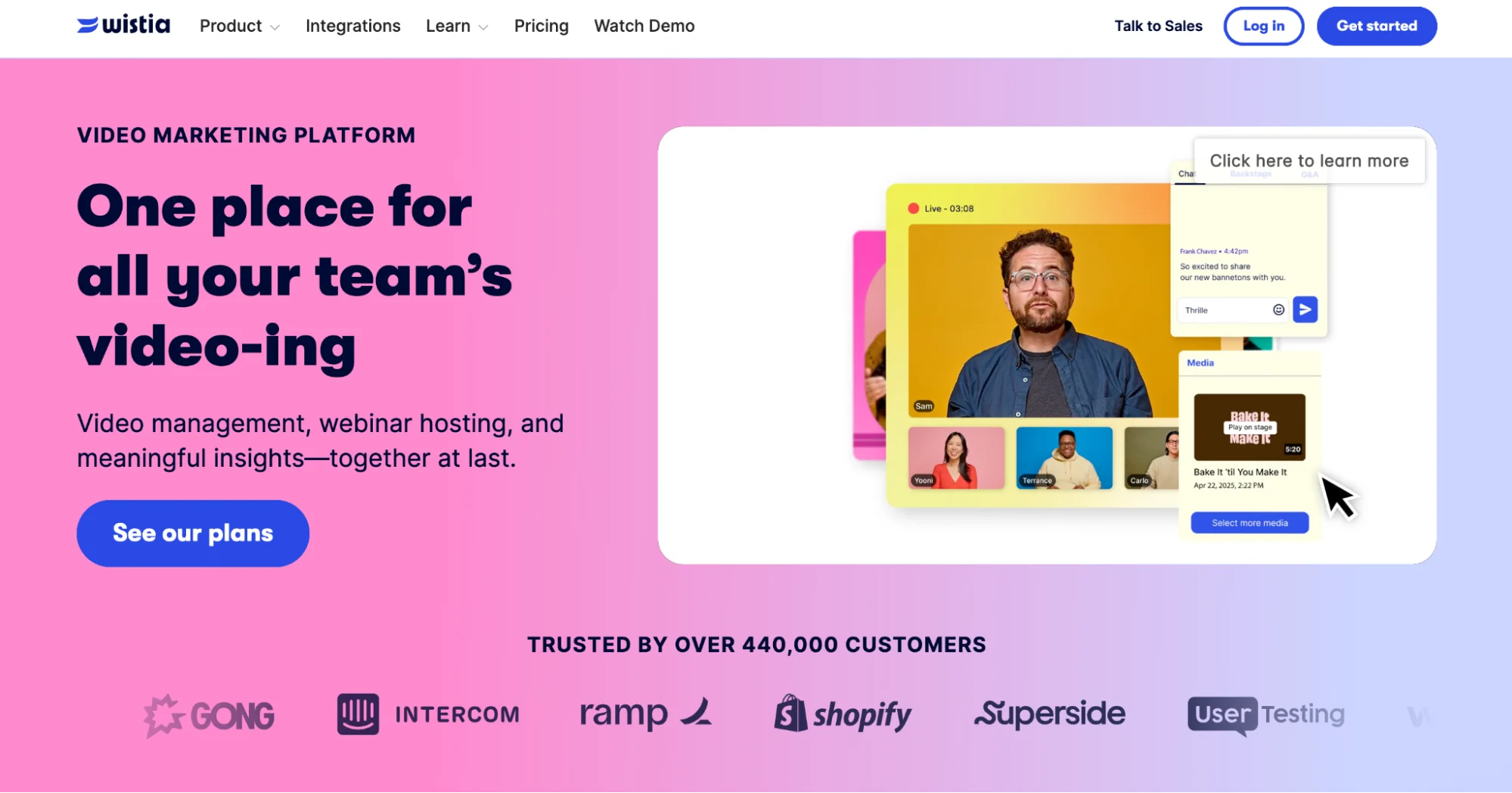 Wistia homepage