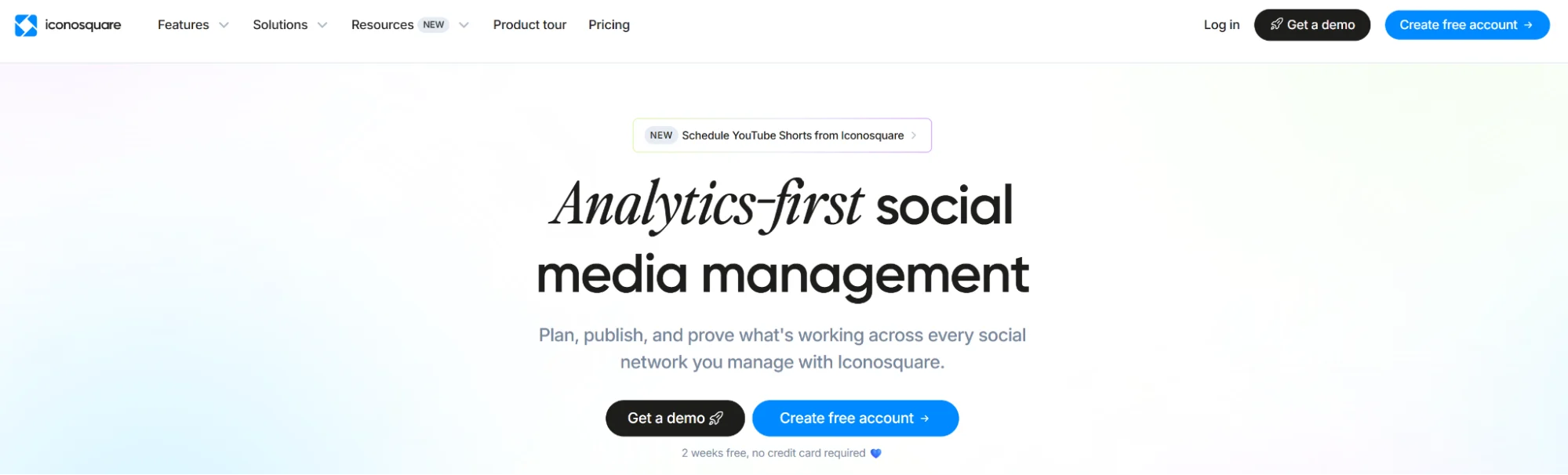 Iconosquare’s homepage showing its analytics-focused capabilities