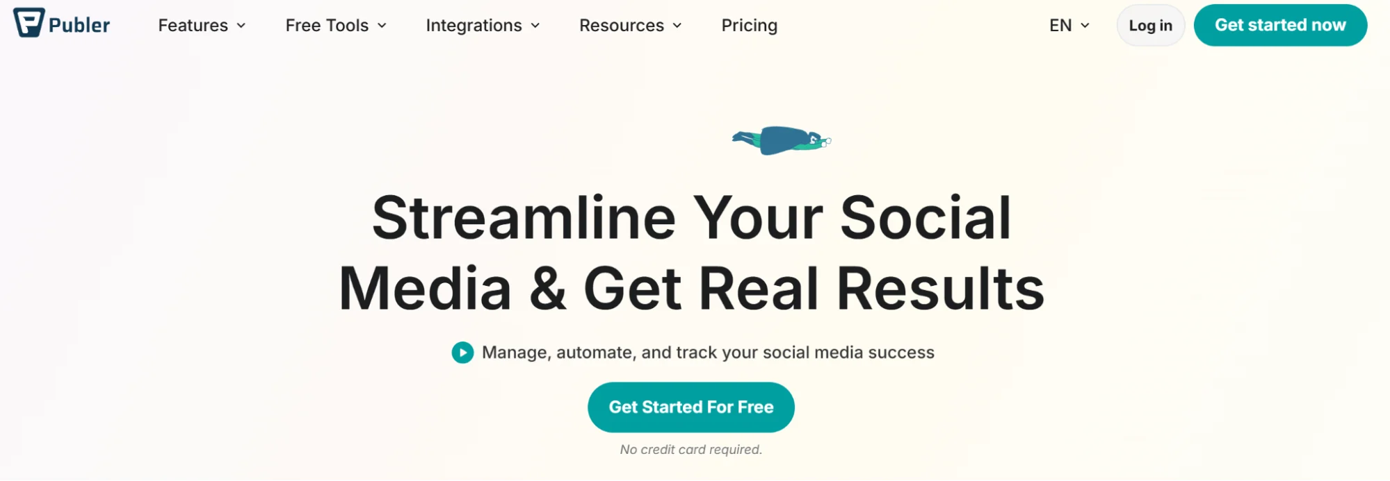Publer’s homepage summarizing the key capabilities